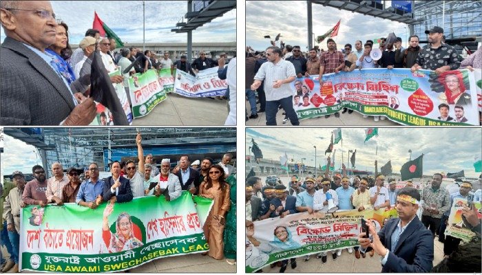 তারেক রহমানের নিউইয়র্ক সফর: জেএফকে বিমানবন্দরে পাল্টাপাল্টি কর্মসূচি